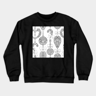 Monochrome Merry Christmas Pattern, New Year Illustration Crewneck Sweatshirt